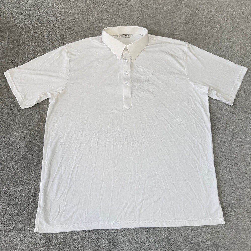 Collars & Co Dress Collar Polo Shirt Mens XL White Relaxed Stretch Soft New NWOT